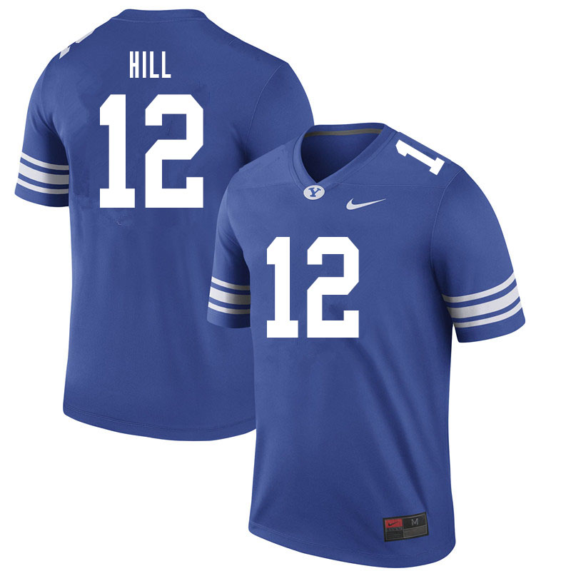 Men #12 Keanu Hill BYU Cougars College Football Jerseys Sale-Royal
